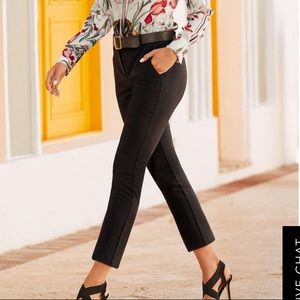 Black COTTON SATEEN CROP PANT
